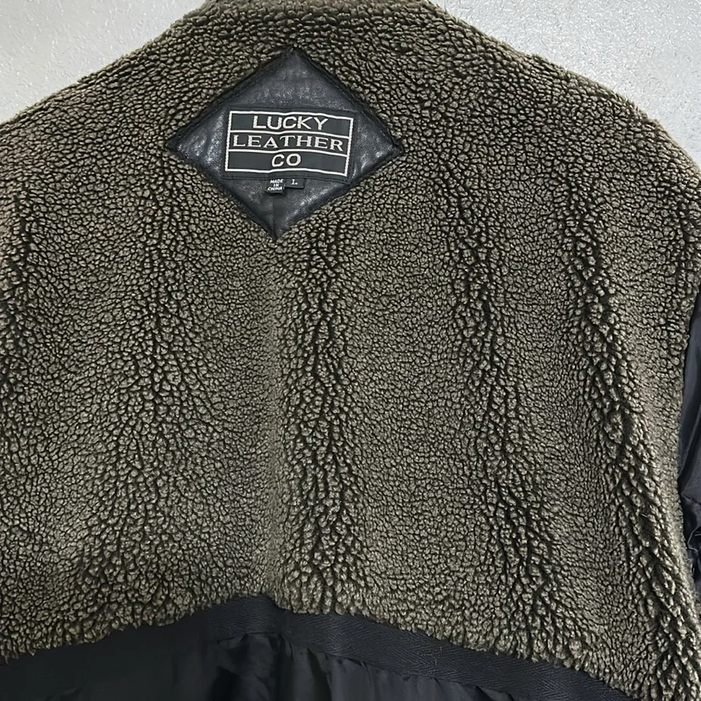 Lucky Leather Co Insulated Leather Jacket, Size Large, in Good Condition, Brown - Picture 11 of 11